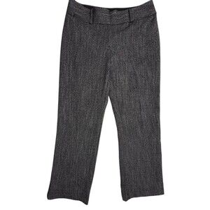 LOFT Julie Tweed Straight Trouser Pants Black Gray Modern Office Career 6